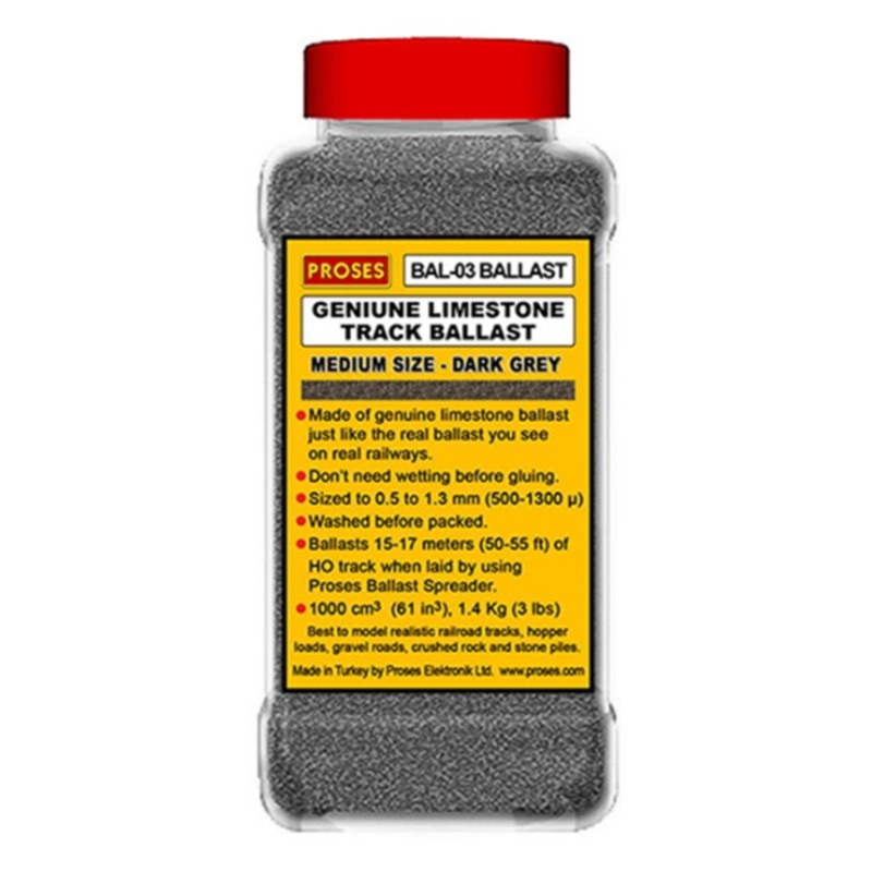 1.4 Kg (3 lbs) Authentic Limestone Ballast O Scale (Dark Grey)