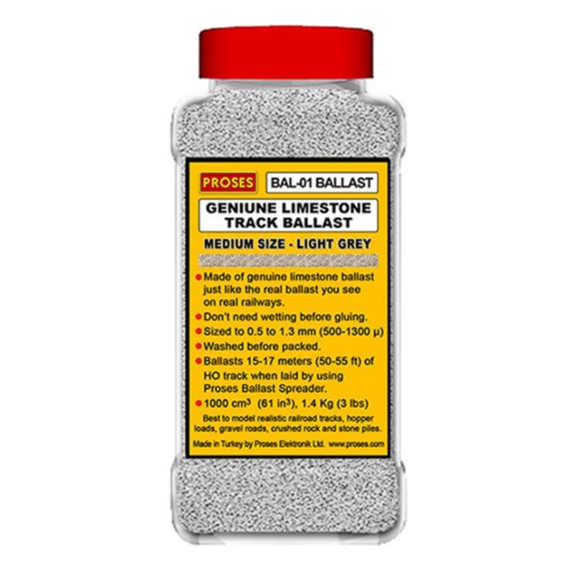 1.4 Kg (3 lbs) Authentic Limestone Ballast O Scale (Light Grey)