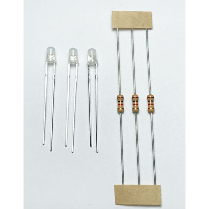 LED Pack 3mm Red/White Bi Colour (3)