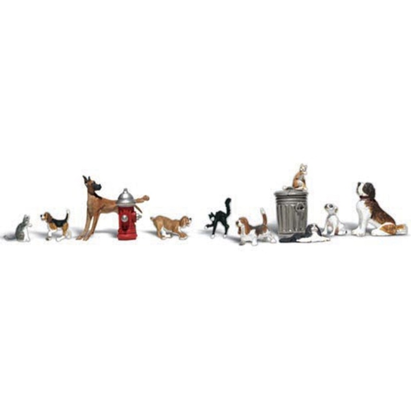 A2725 Woodland Scenics – O Gauge Dogs & Cats