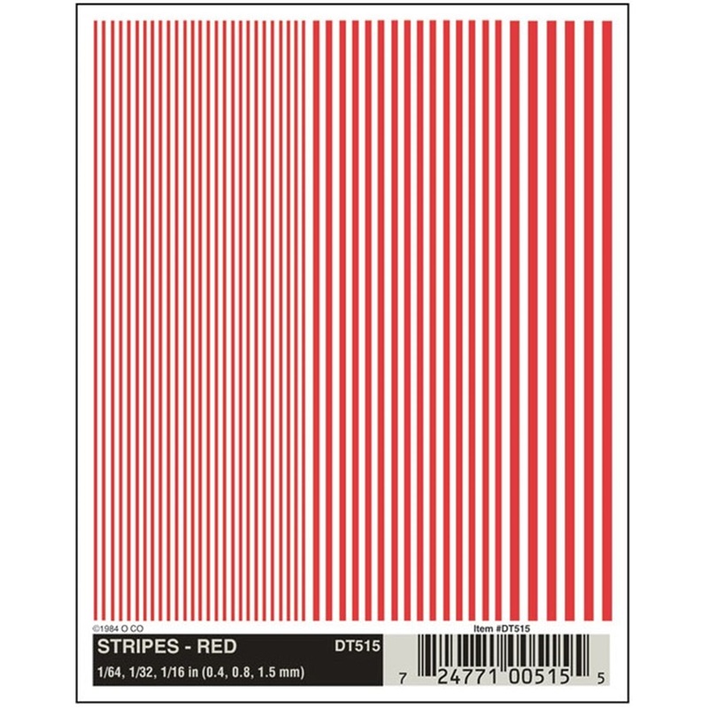 DT515 WOODLAND SCENICS – Decals – Stripes – Red