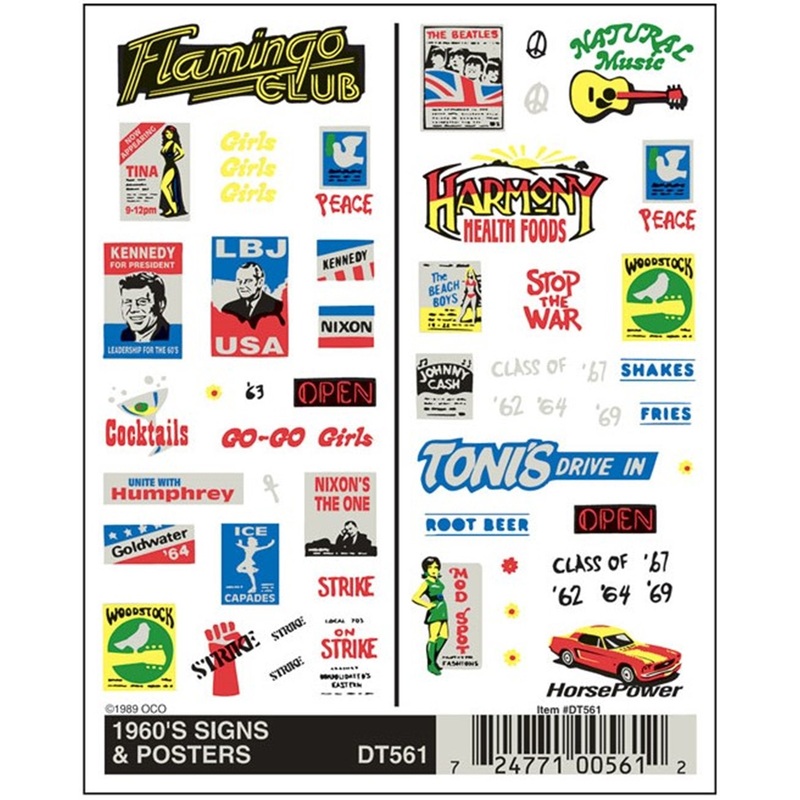 DT561 WOODLAND SCENICS – Decals – 1960’s Signs & Posters