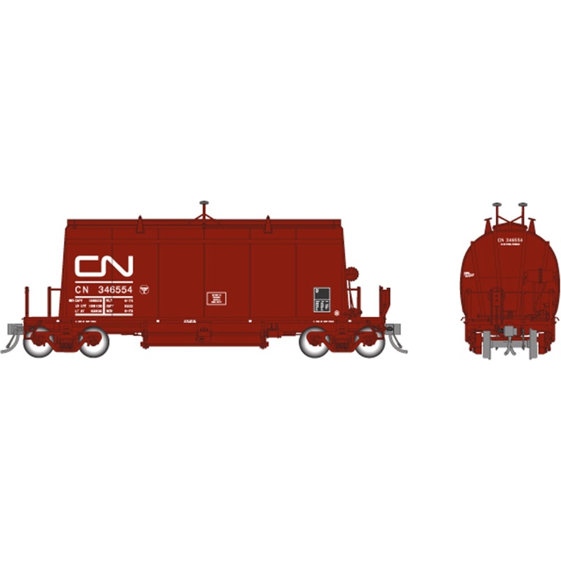 HO Long Barrel Ore Hopper: CN Mineral Brown  6-Pack #1