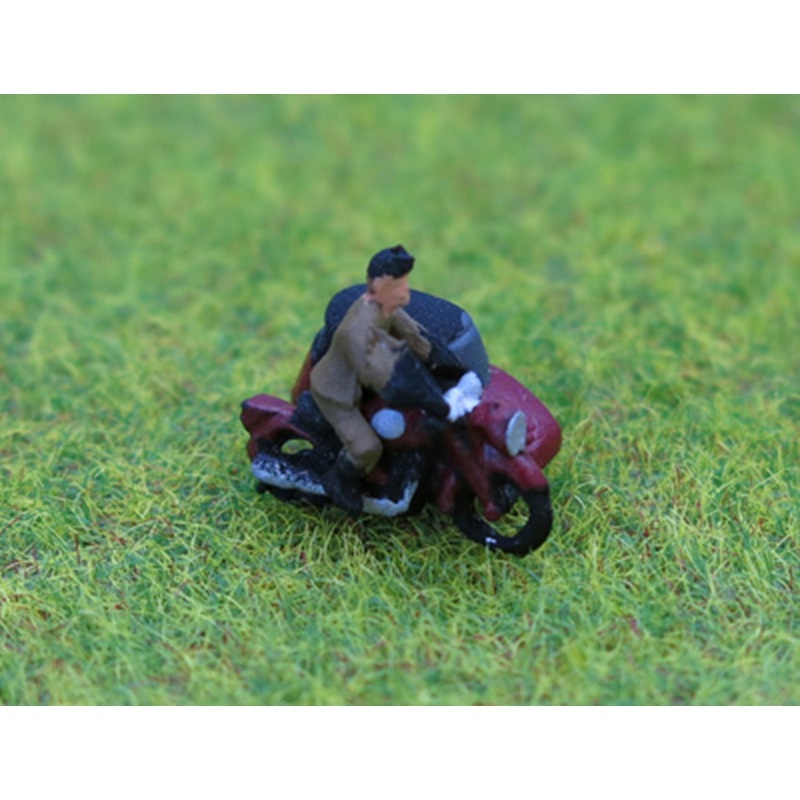 N Gauge Painted 1950’s Motorbike, Sidecar & Rider