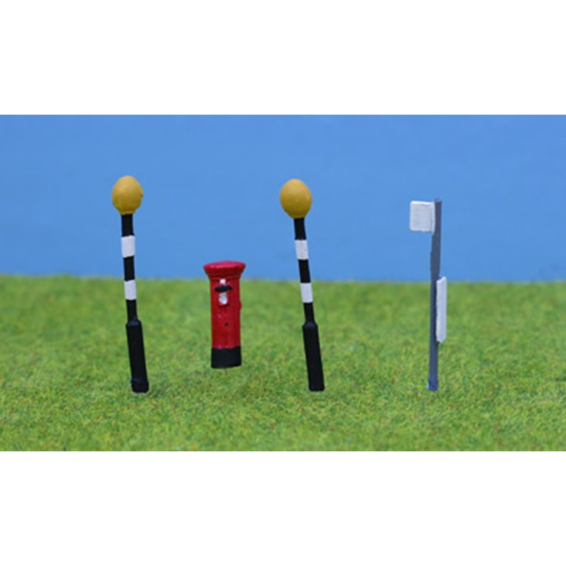 OO Gauge Belishas Bus Stop & Postbox