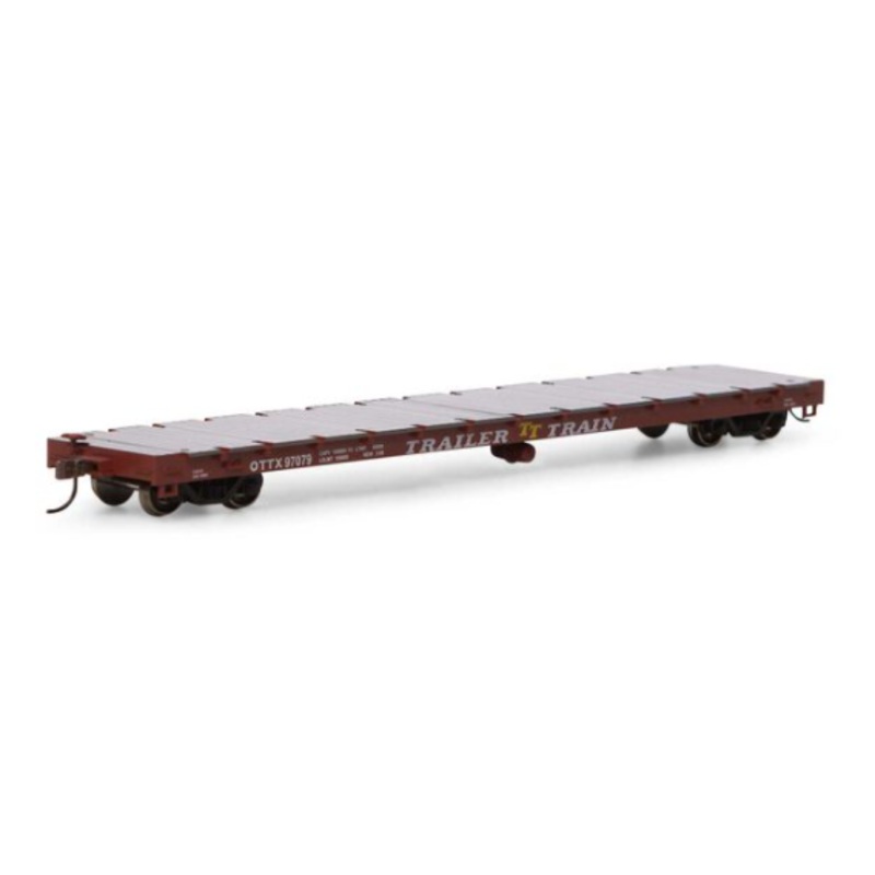 HO RTR 60′ Flat Car, OTTX/Brown Logo #97079 – Single Car