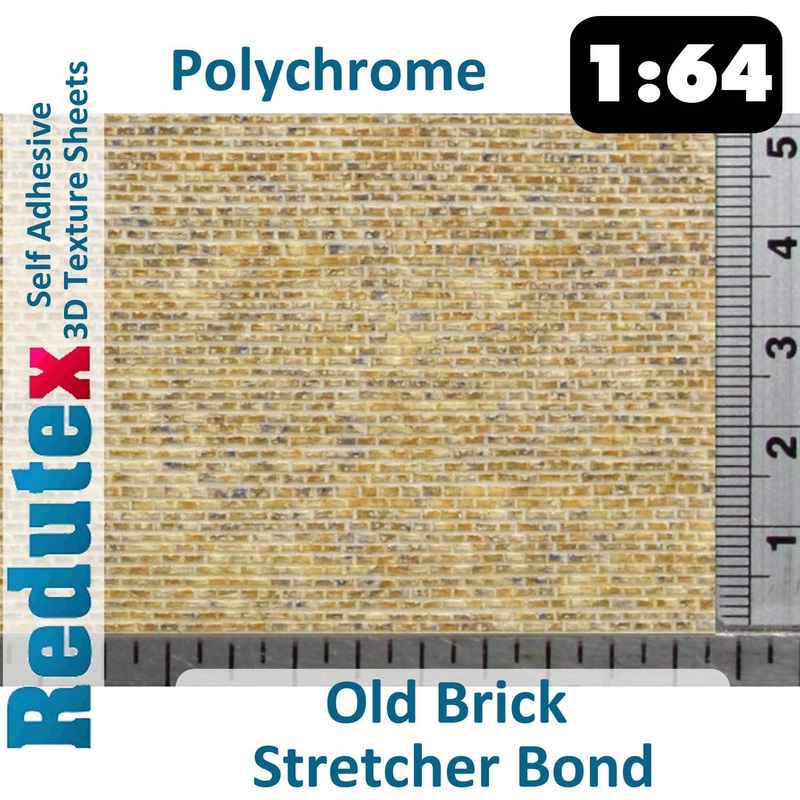 Old Brick Stretcher Bond Beige Polychrome 1:64 S 3D Self Adhesive Texture