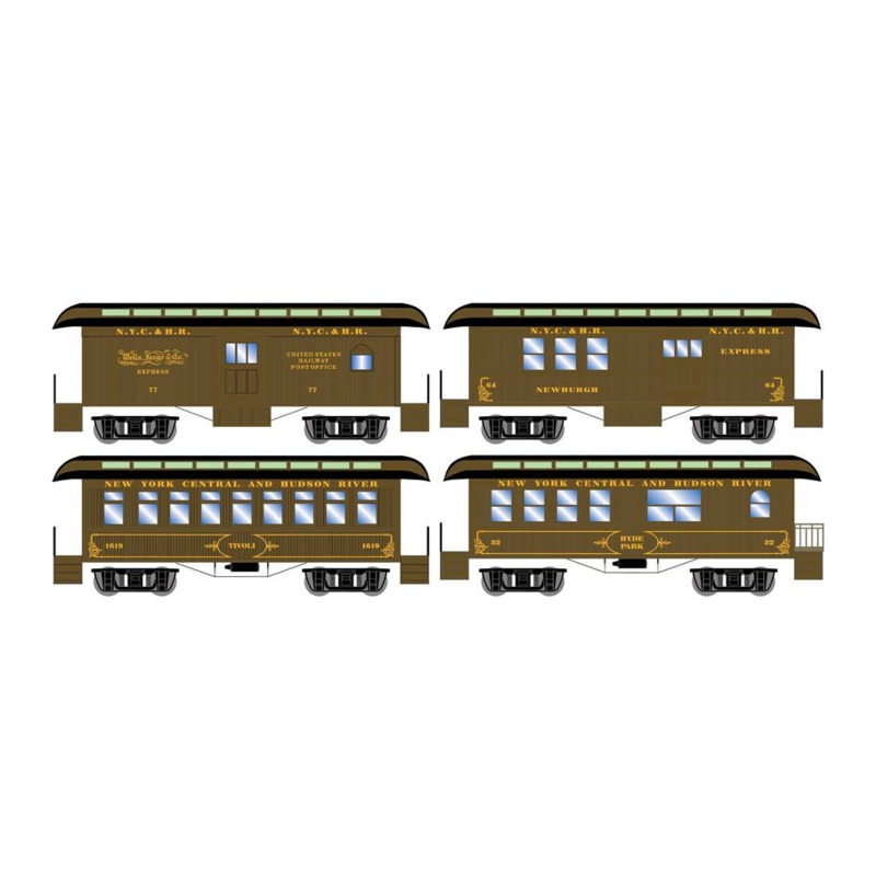 Set of 4 New York City NYC 34′ Old Time Overton Passenger Cars