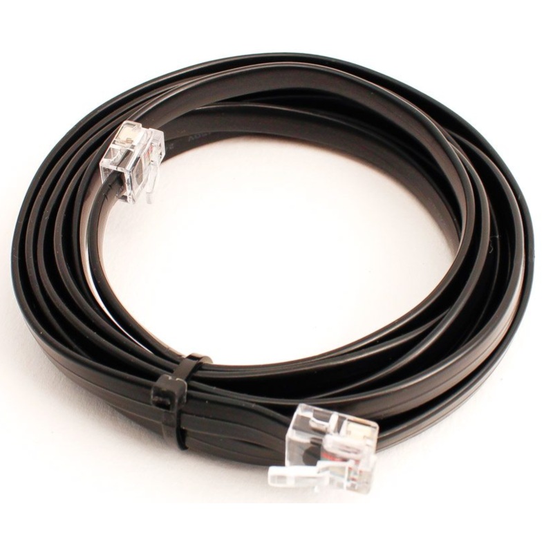 6-wire Flat Cable w/RJ12 Connectors (1m)