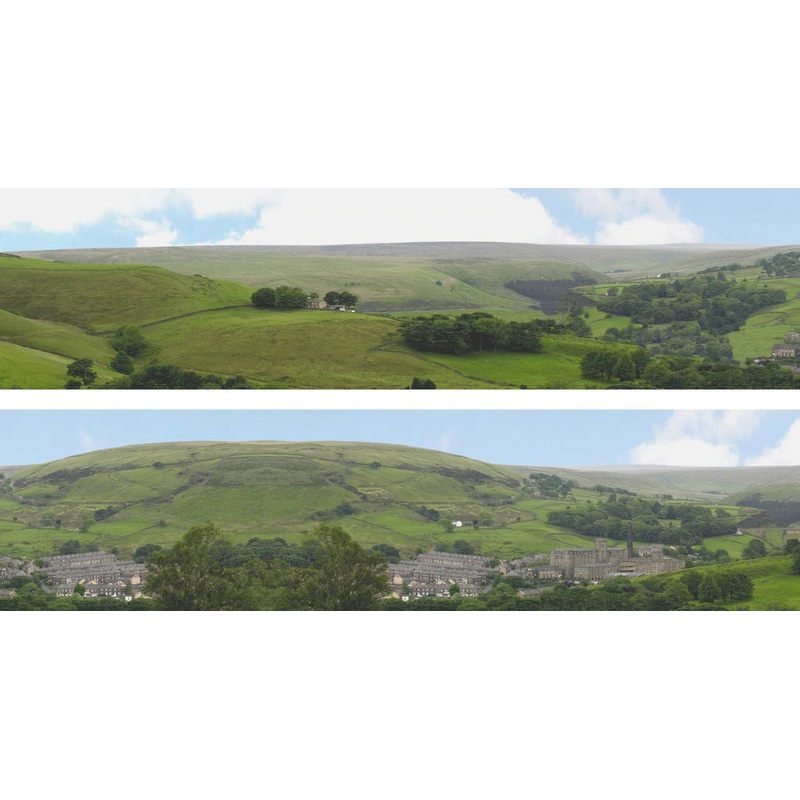 Art Printers N Gauge Old Mill Town 9 High Backscene