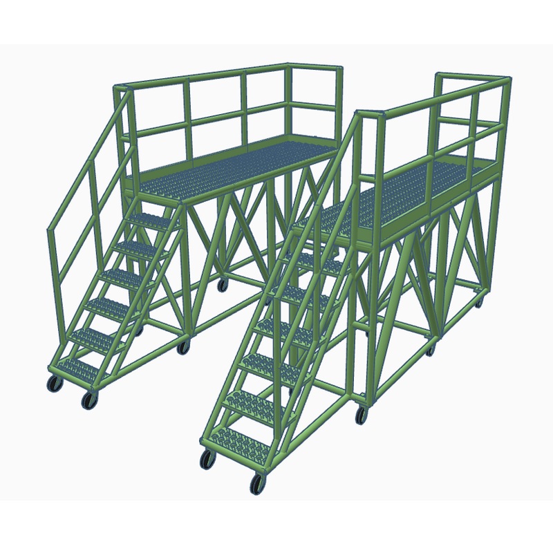 2 x Access Steps Left & Right Stairs – Industrial Green