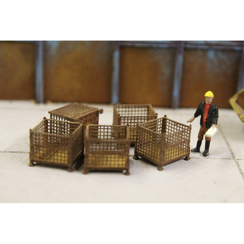 5 x Brown Rusty Mesh Stillage Containers