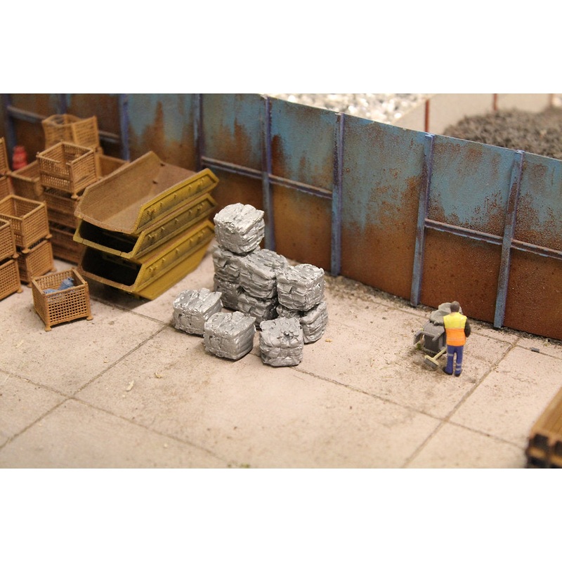 Crushed Scrap Metal Bales Grey – Pack of 10