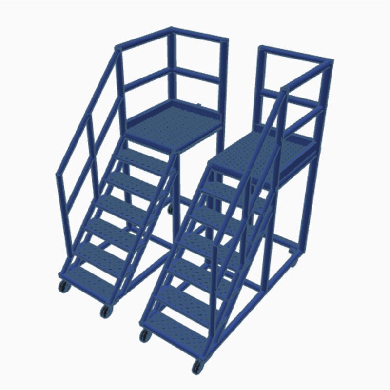 Locomotive Cab Access Steps Pair – Dark Blue