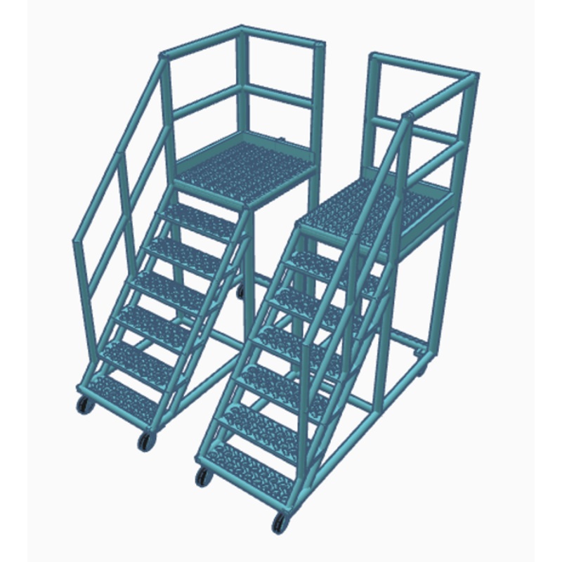 Locomotive Cab Access Steps Pair – Light Blue