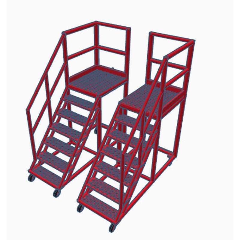 Locomotive Cab Access Steps Pair – Red