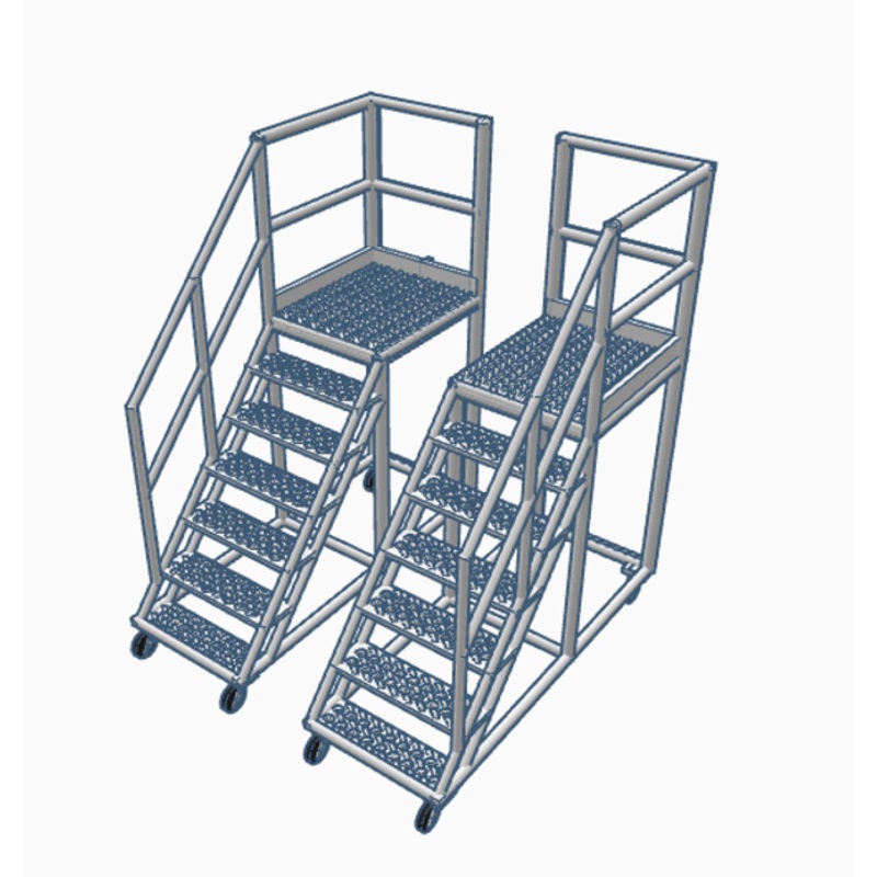 Locomotive Cab Access Steps Pair – White