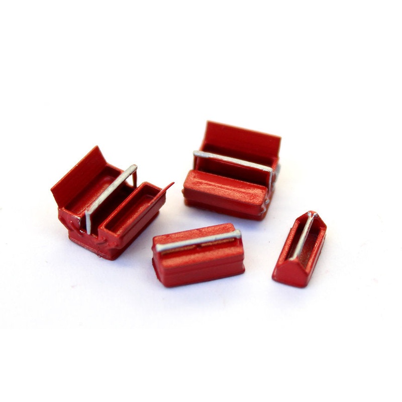 Red Toolboxes – Car Garage Accessory – Pack of 4