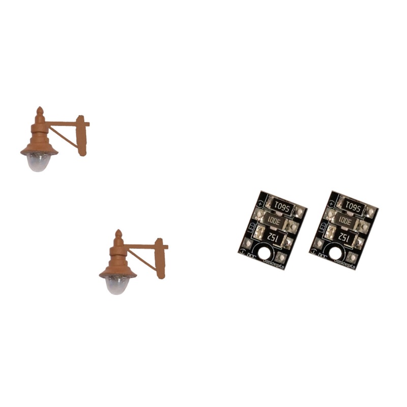 4mm Scale Swan-Neck Wall Lamps  Brown (2 pack)