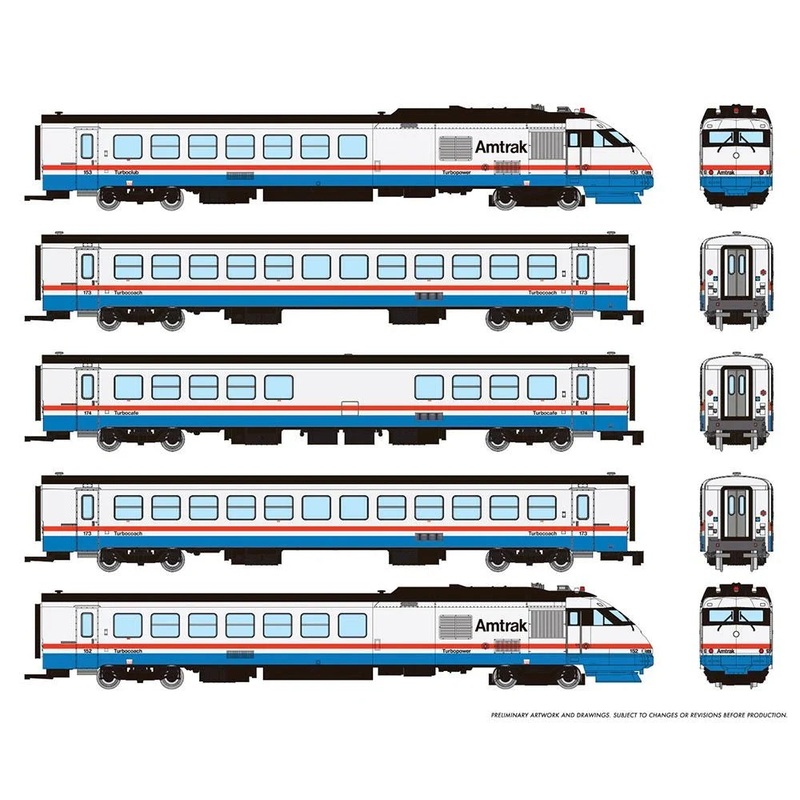 N RTL Turboliner (DC/DCC/Sound) – Set #2: Amtrak Phase III Late