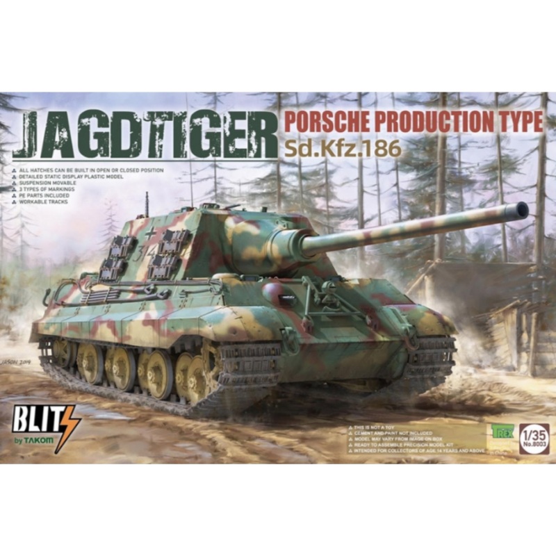 SdKfz 186 Jagdtiger Porsche Production Type Blitz Model Kit