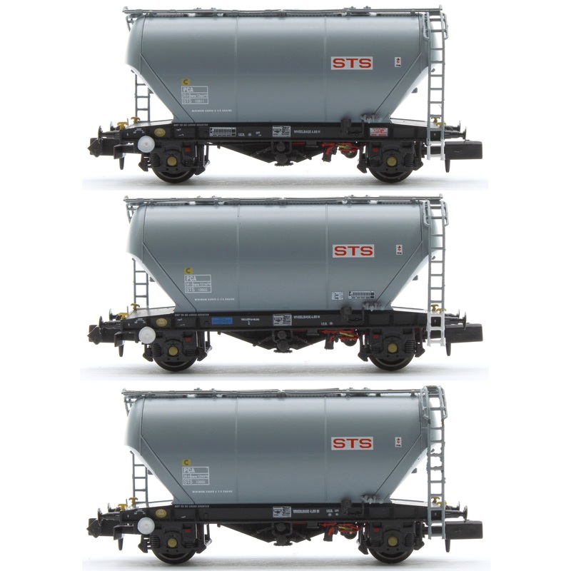 Set of 3 STS Grey PCA Bulk Cement Wagons (Pack A)