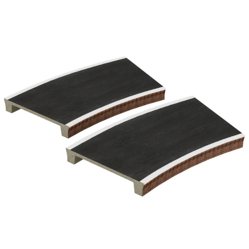 Two Curved Platforms Radius 2