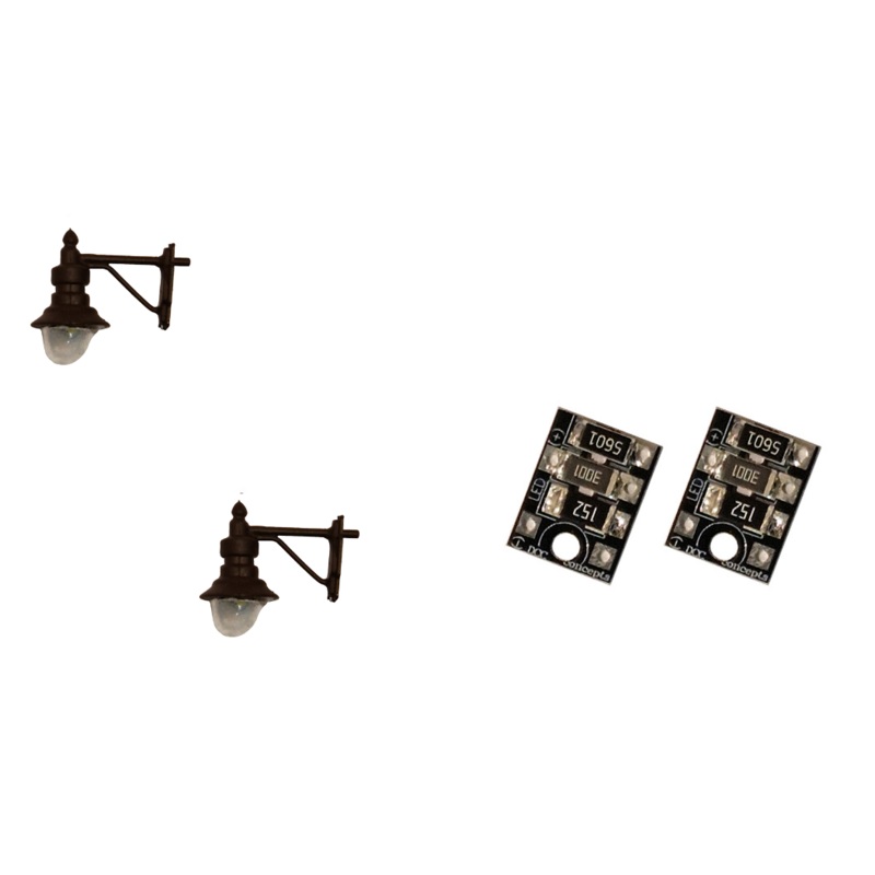 4mm Scale Swan-Neck Wall Lamps  Black (2 pack)