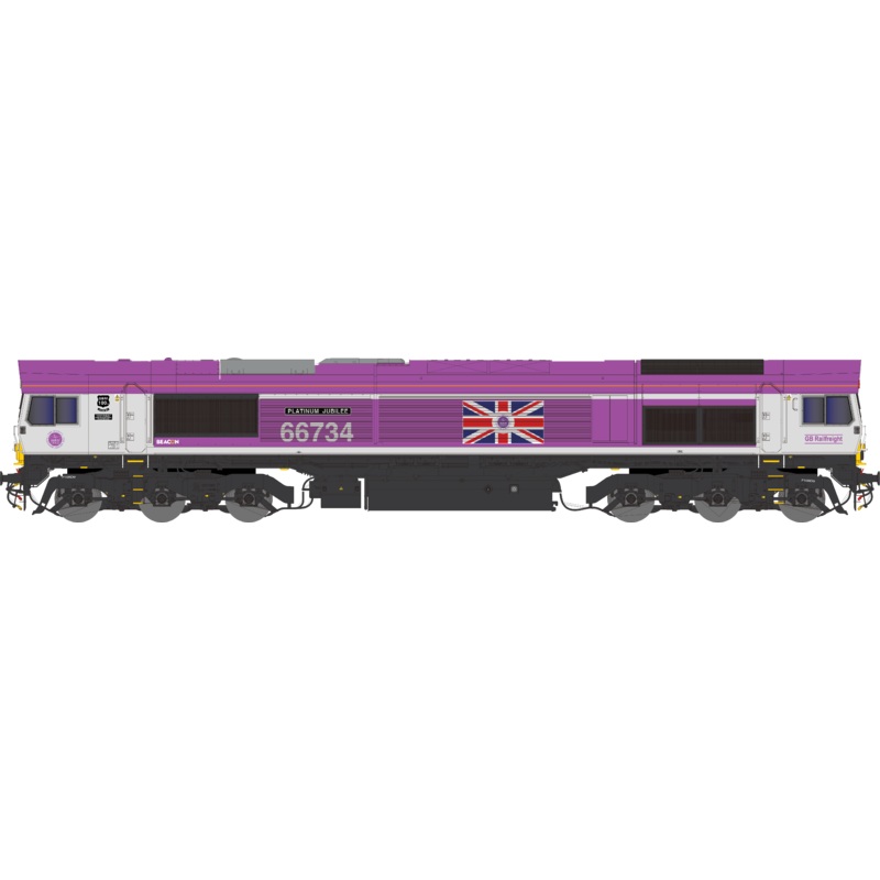 Class 66 66734 Jubilee Pink Platinum Jubilee Diesel Locomotive