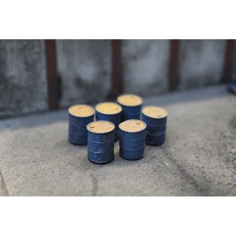 Dented Oil Drums – BLUE with Yellow Lids – Pack of 10
