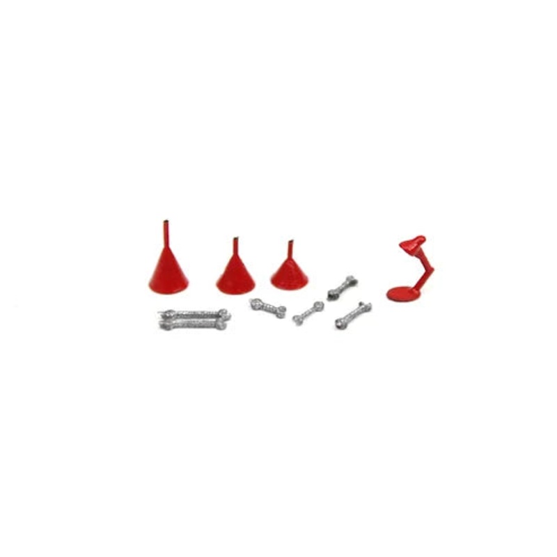 Red Funnels, Desk Lamp & Spanners – Workshop Accessory
