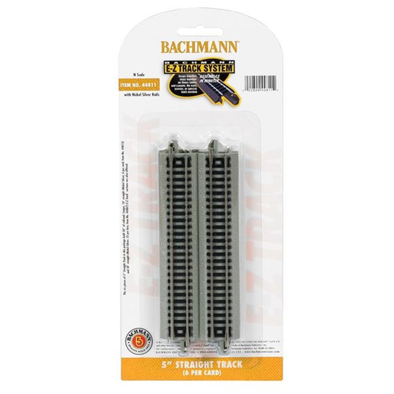 Bachmann E-Z Track 44811 5 Straight Track (6/Card)
