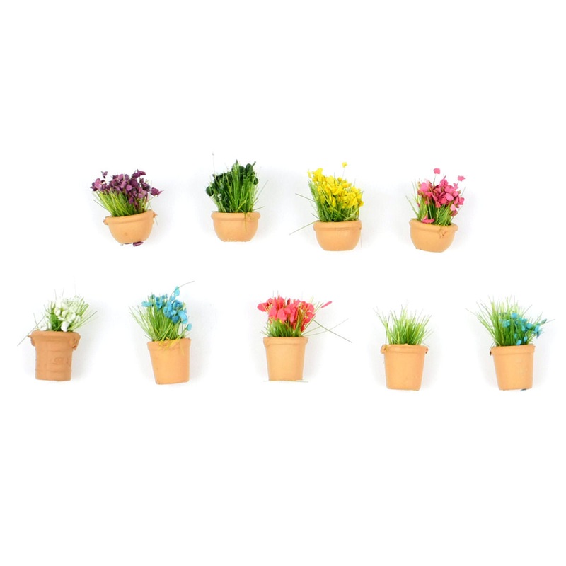 Flowers In Pots Set B 9pcs