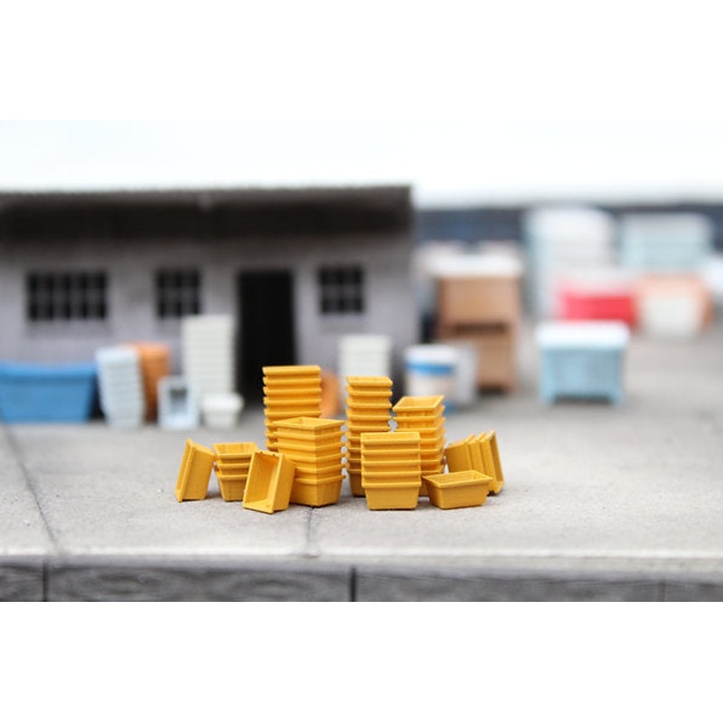 Small Fish Crates – Stacks and Singles – YELLOW – Pack of 10