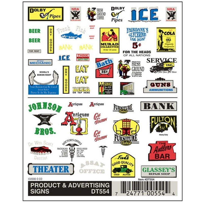 DT554 WOODLAND SCENICS – Decals – Product & Advertising Signs