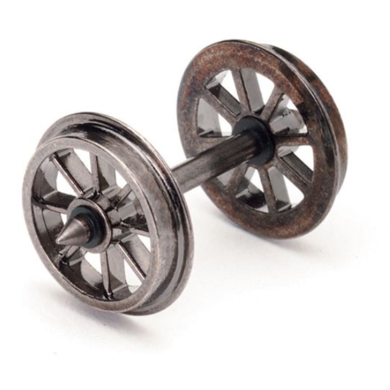 Pack of 10 X spoked wheels on axles