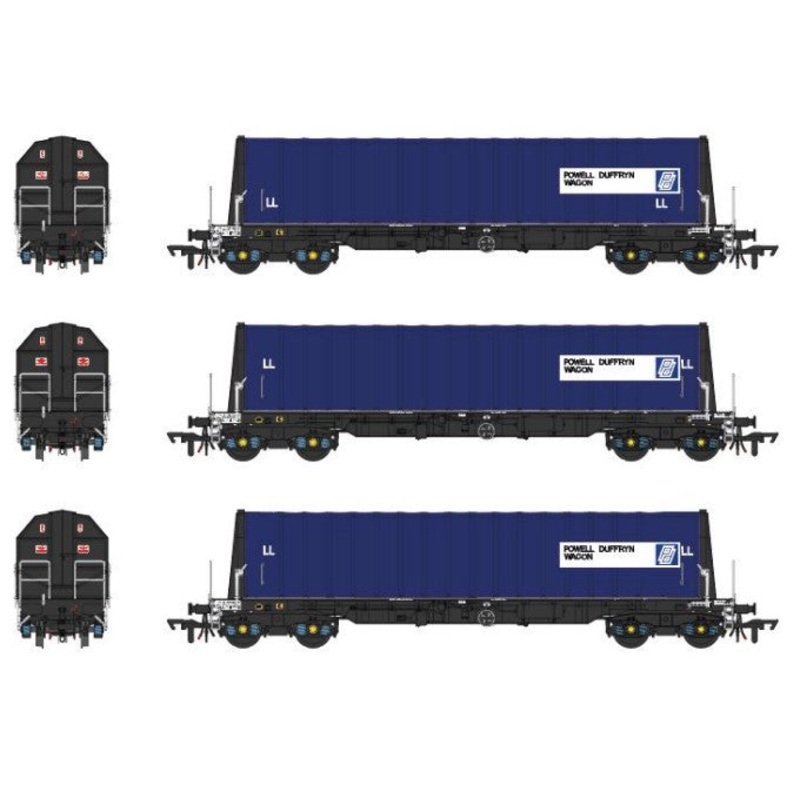Set of 3 PXA Steel Coil Carrier PD Blue with LL Lettering No.3041/3051/3057 – Weathered