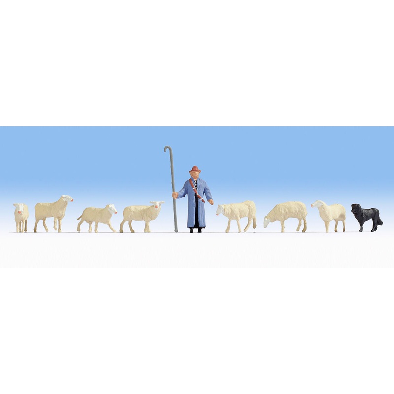 TT:120 Gauge Shepherd & Sheep Figure Set