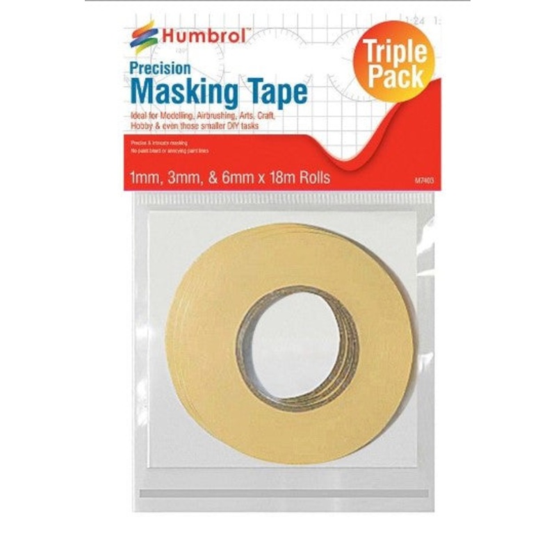 Masking Tape Set1mm, 3mm & 6mm x18m rolls