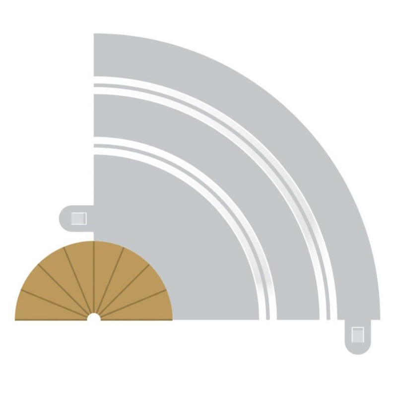 Radius 1 Curve Inner Borders 180 x 2