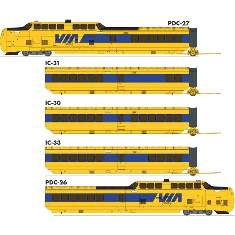UAC TurboTrain VIA #1 – 5-Car Set: #146-201-256-228-151