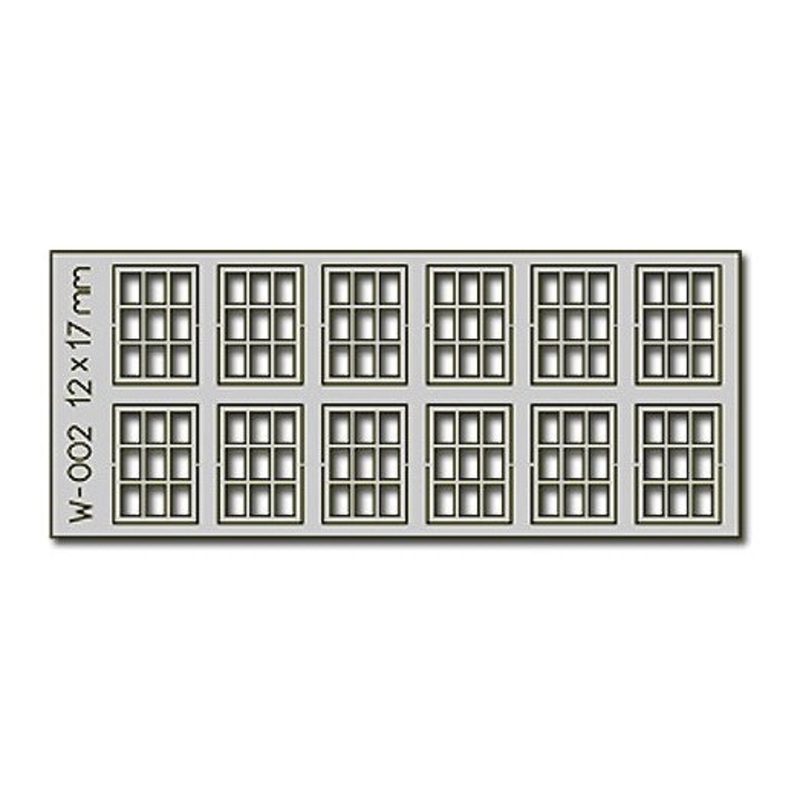 12 pcs 12X17mm 9 Pane Laser Cut Windows HO/OO