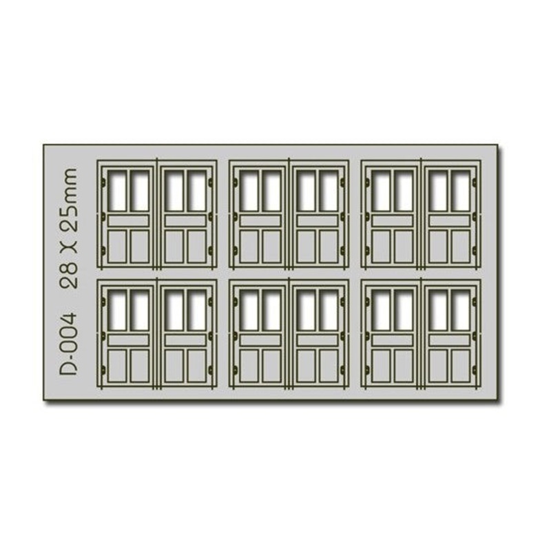 6 Pcs 28X25mm Double Unit Doors HO/OO