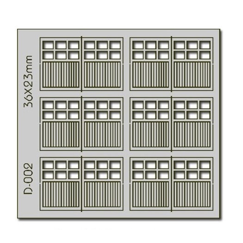6 pcs 36X23mm 6 Lite Dbl Unit Garage Doors HO/OO