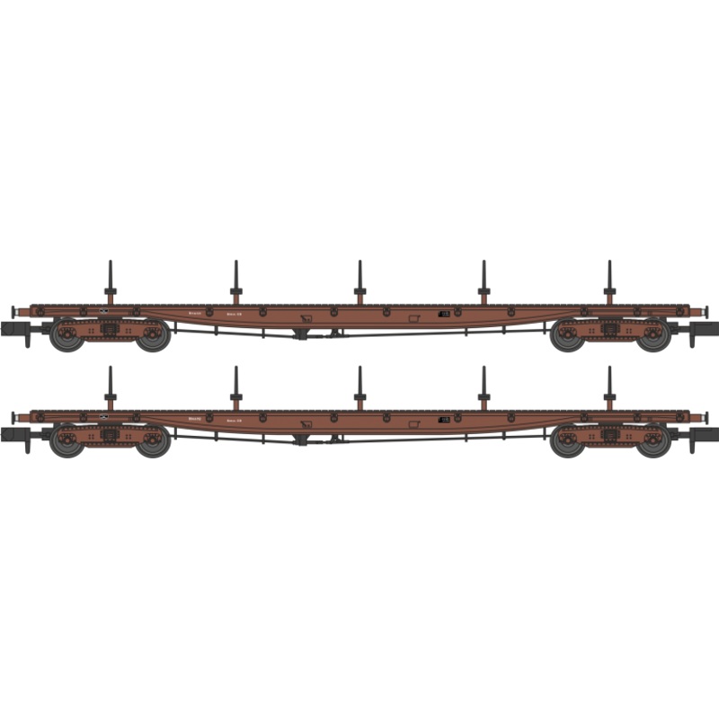 Borail EB Bauxite Livery with 5 Bolsters No. B946189 and B946192 – Twin Pack