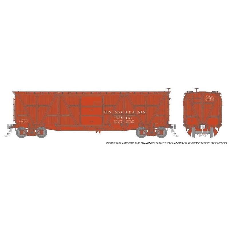 HO X23 PRR Boxcar: PRR – Pre-1920 Scheme: Single Car