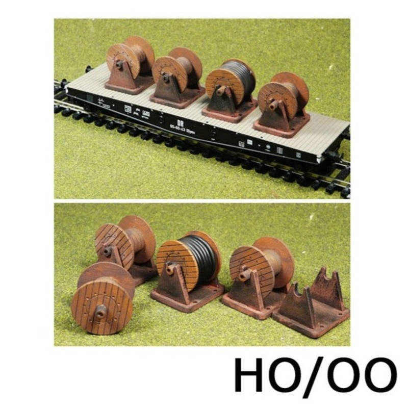 Laser-Cut Cable Drums Kit (4 drums) HO/OO