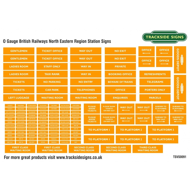 British Railways North Eastern Region – General Station Signs – O Gauge