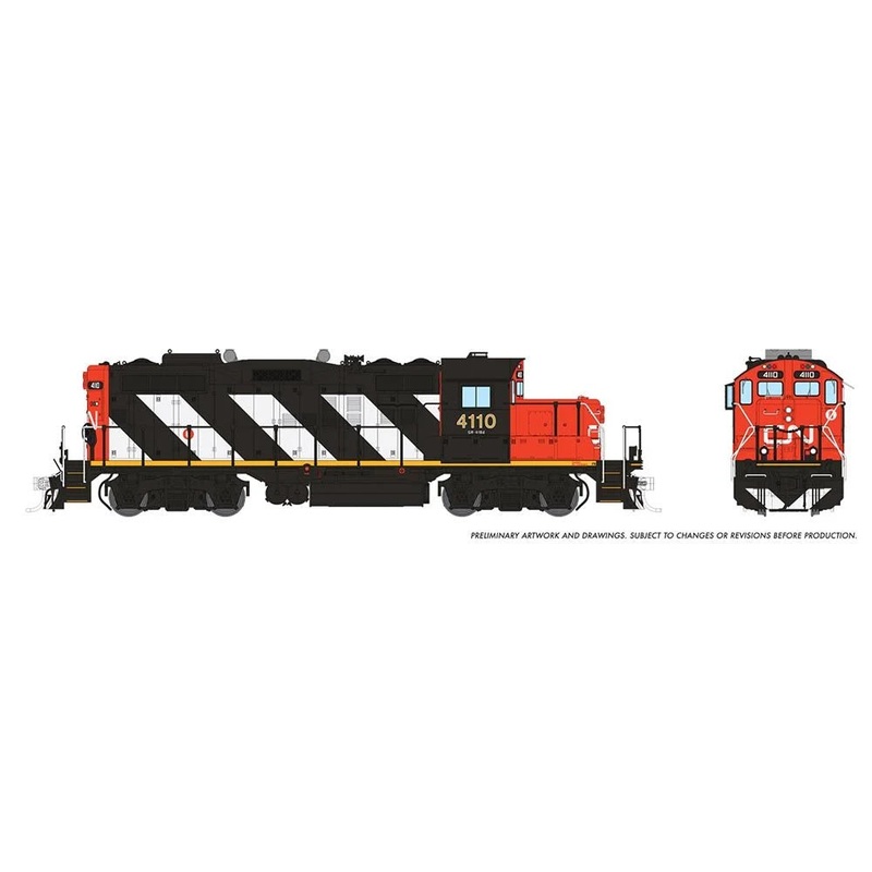 HO GP9rm CN – Stripes #4110 Diesel Locomotive – DCC Sound