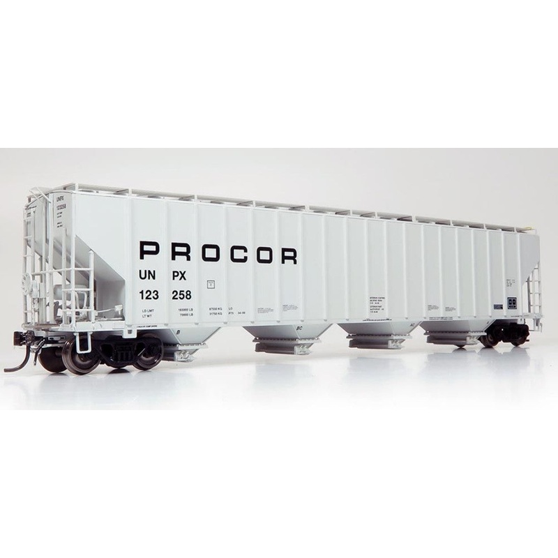 HO Procor 5820 Covered Hopper: UNPX – Procor Mid Black Solid: Single Car